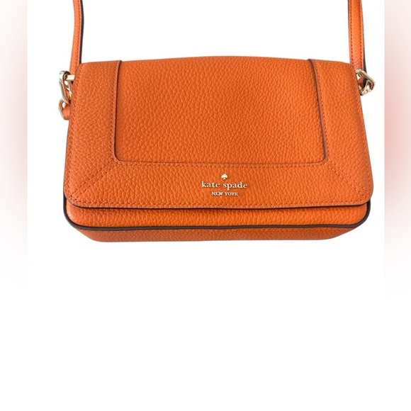 Kate Spade Lena Mini Crossbody Orange with Flap Closure New Without Tag - Picture 4 of 10